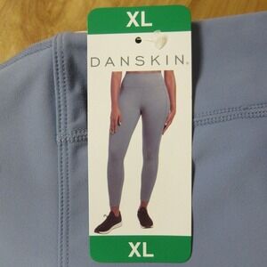 DANSKIN High Waist Tights Leggings Sz XL (16) High Rise Infinity Blue Purple NWT